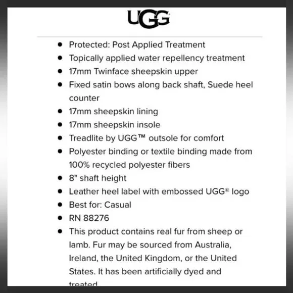 UGG Boots Bailey Bow Sheepskin Size 6 Black - Picture 12 of 12